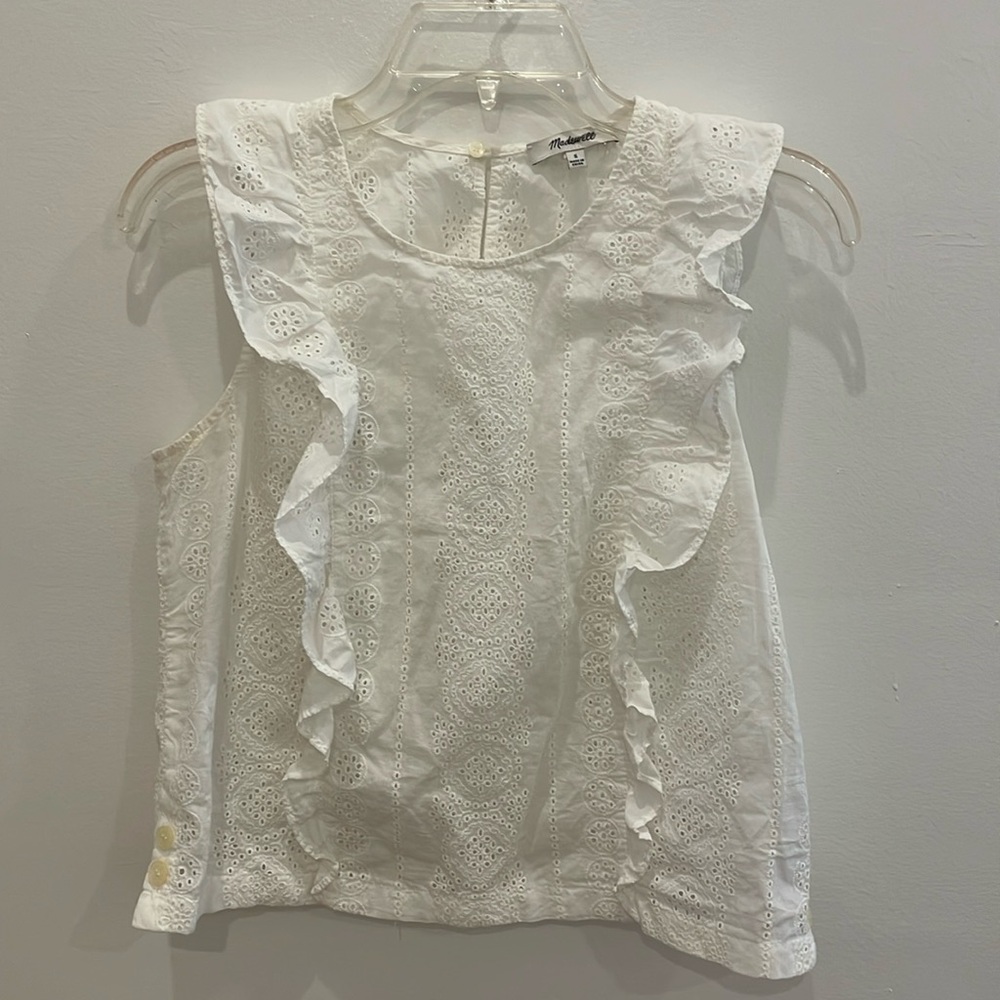 Madewell white sleeveless top size small